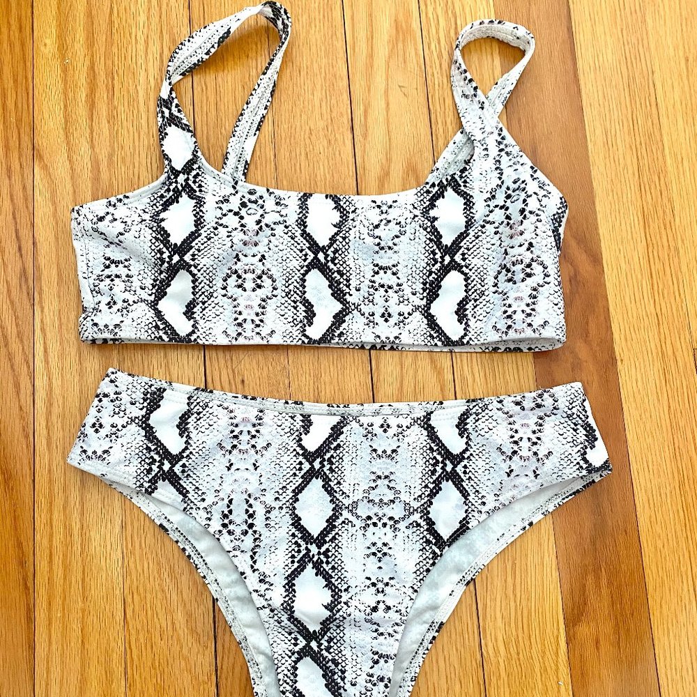 snake print bikini